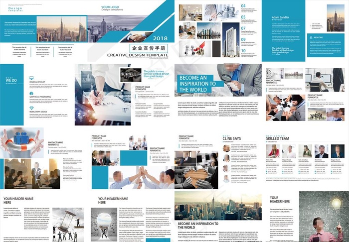 企业画册图片ai矢量模版下载