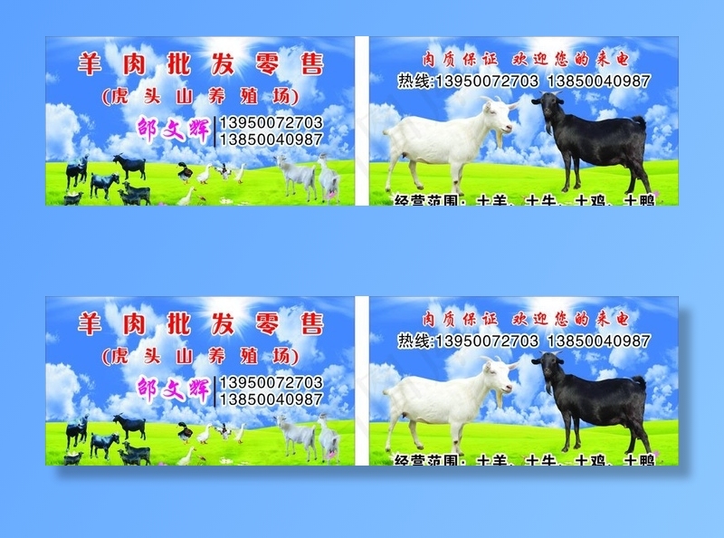 羊肉批发名片图片cdr矢量模版下载