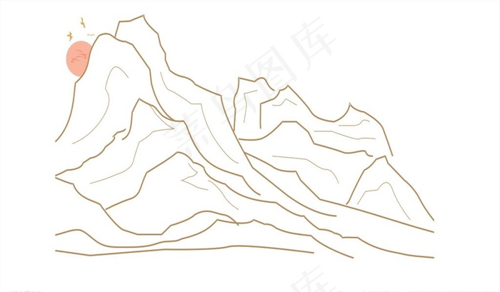 山线条图片cdr矢量模版下载