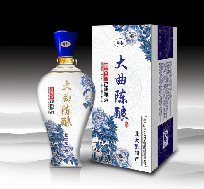 青花瓷酒盒图片cdr矢量模版下载