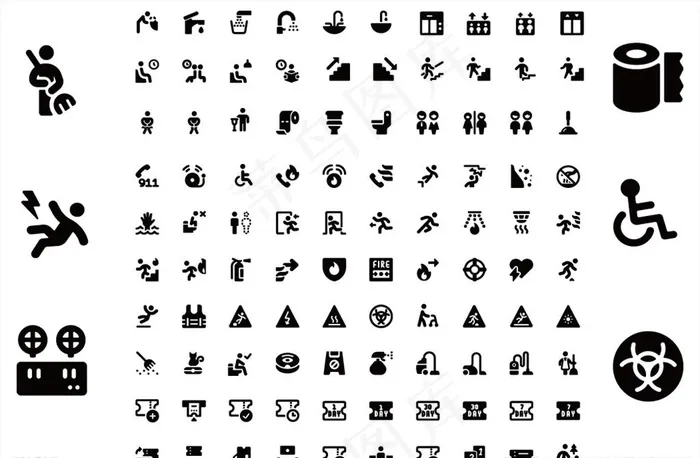 公共卫生安全图标图片eps,ai矢量模版下载