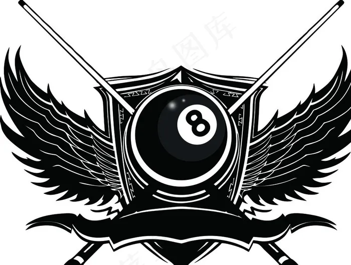 台球俱乐部logo图片cdr矢量模版下载