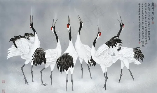 仙鹤群装饰图片 仙鹤群装饰图片