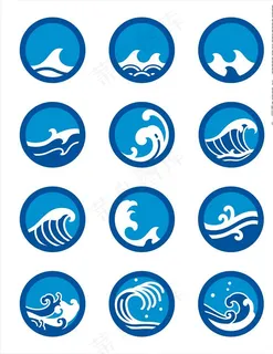 古典浪花图标图片