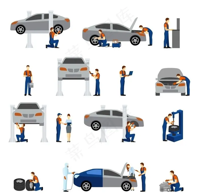 汽车维修图片ai矢量模版下载