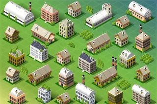 立体创意城市建筑物图案图片