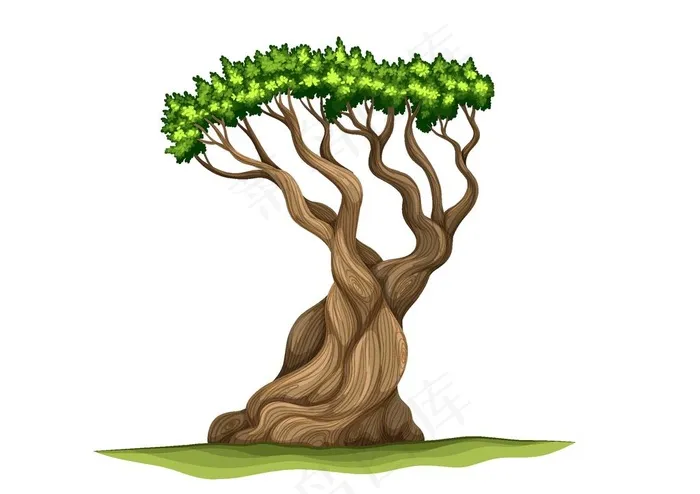 卡通树图片ai矢量模版下载