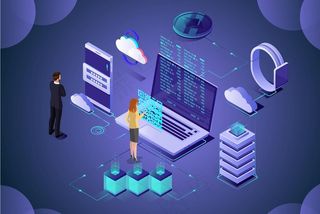 2.5D金融区块链插画图片