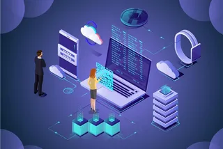 2.5D金融区块链插画图片