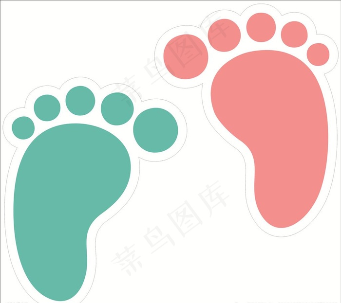 卡通矢量脚印地贴图片