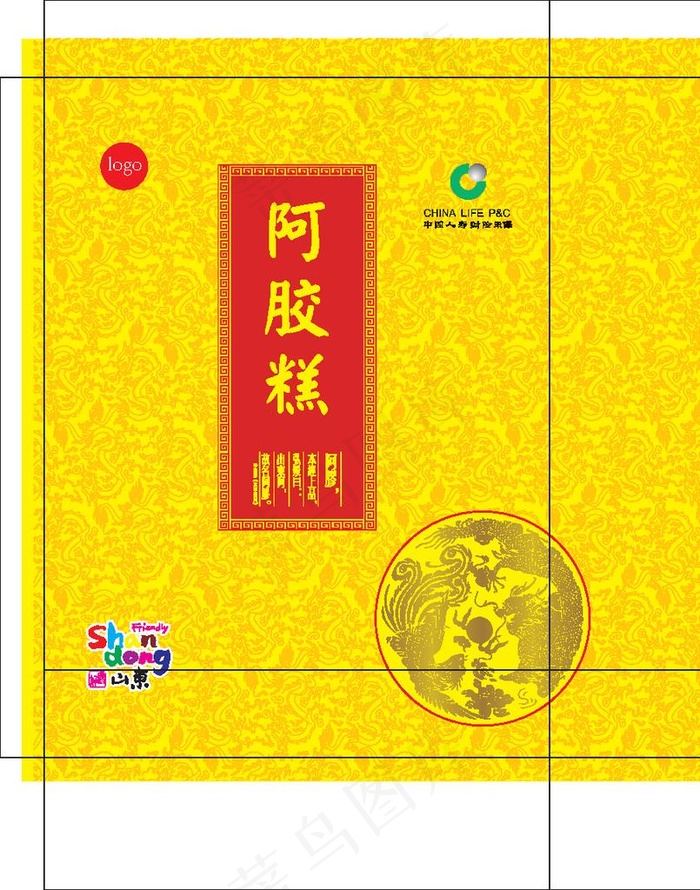 阿胶糕手提袋图片(939X1150)eps,ai矢量模版下载