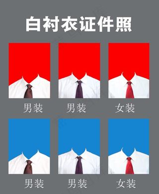 白衬衣 男士 女士 证件照图片