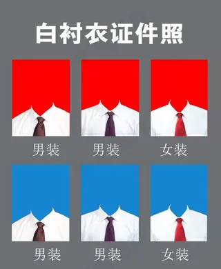 白衬衣 男士 女士 证件照图片