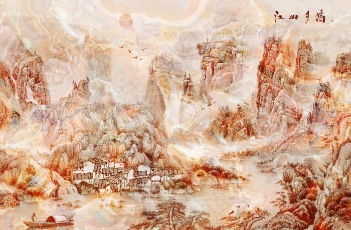 大理石纹背景墙图片