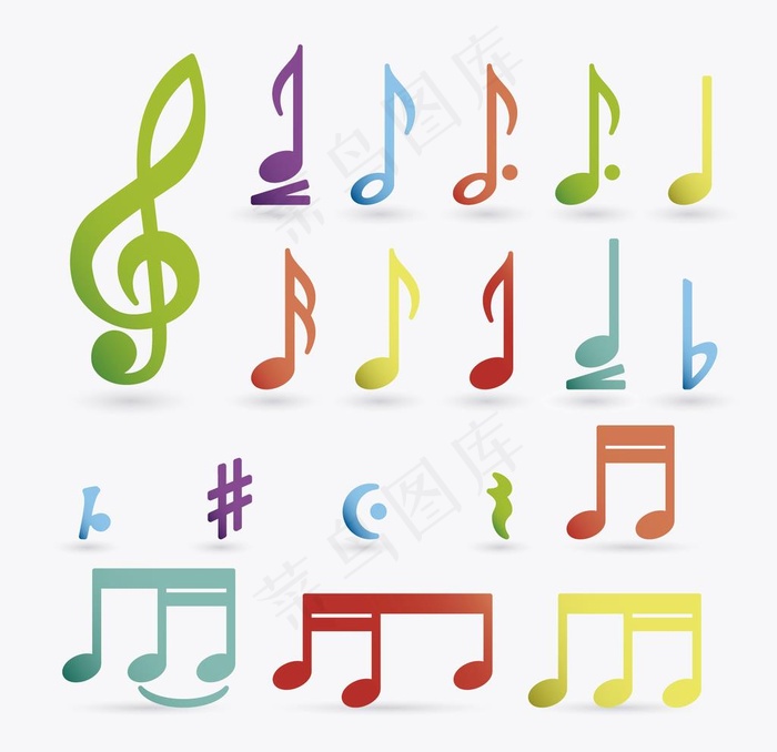 七彩音符标志图片
