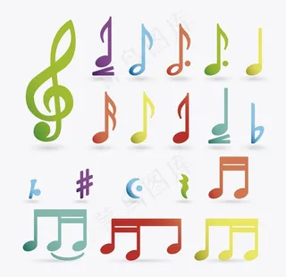 七彩音符标志图片