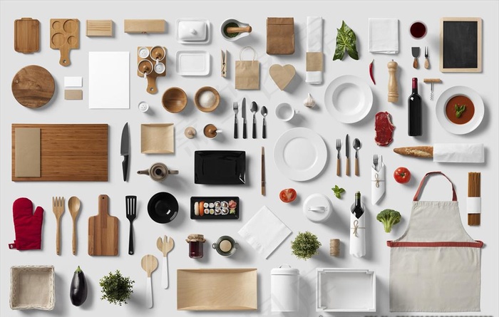 小清新简约厨房用具图片