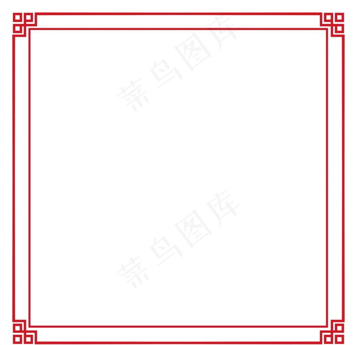 中国风红色框图片psd模版下载
