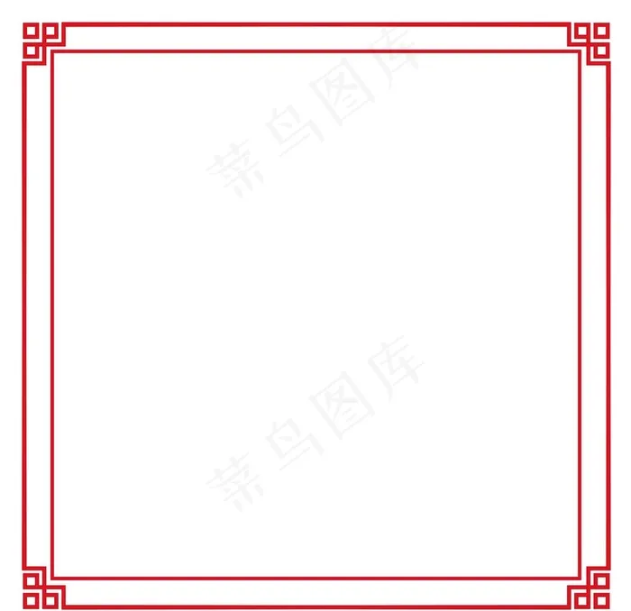 中国风红色框图片psd模版下载