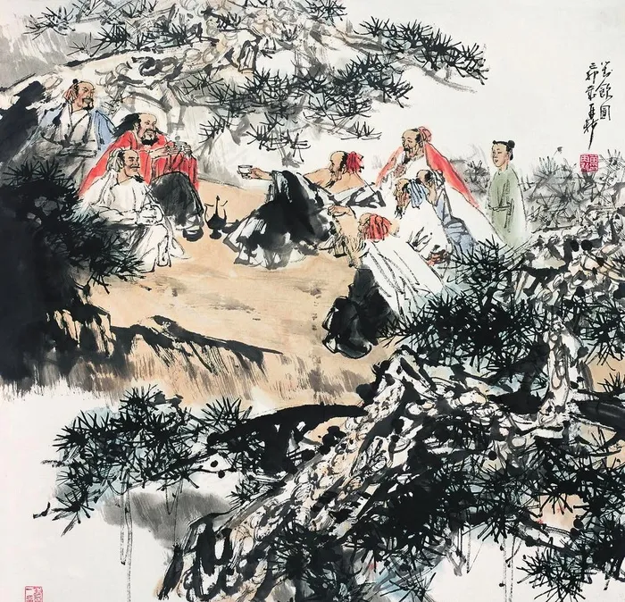 对饮图图片
