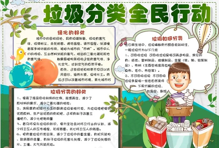 垃圾分类小报图片