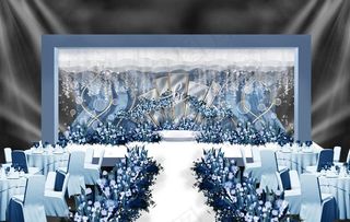 蓝色唯美婚礼效果图图片