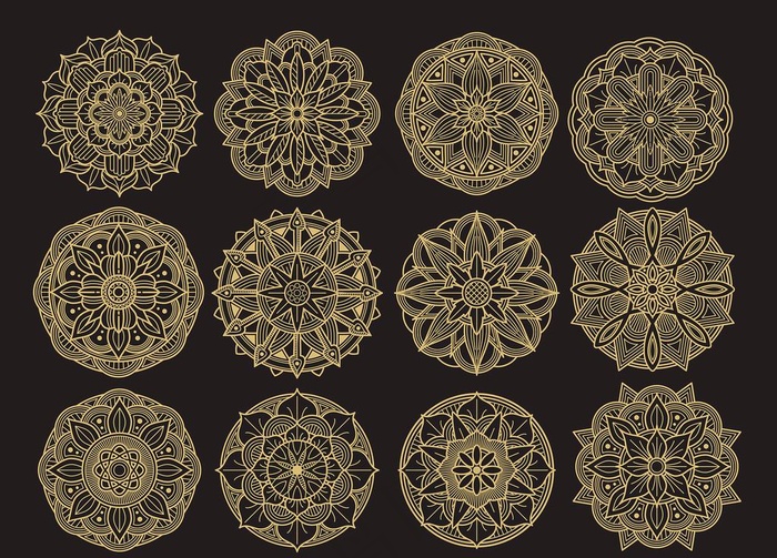 圆形精致花纹设计图片eps,ai矢量模版下载
