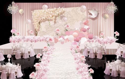 粉色旅行婚礼舞台图片 粉色旅行婚礼舞台图片