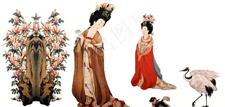 簪花仕女图图片