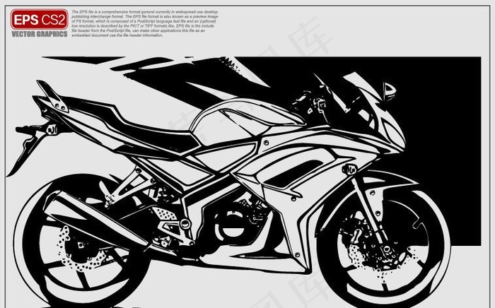 手绘摩托车矢量图图片