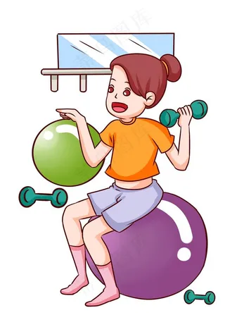 卡通健身 健身插画图片