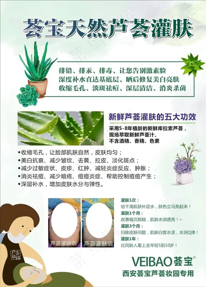 荟宝芦荟灌肤海报图片cdr矢量模版下载