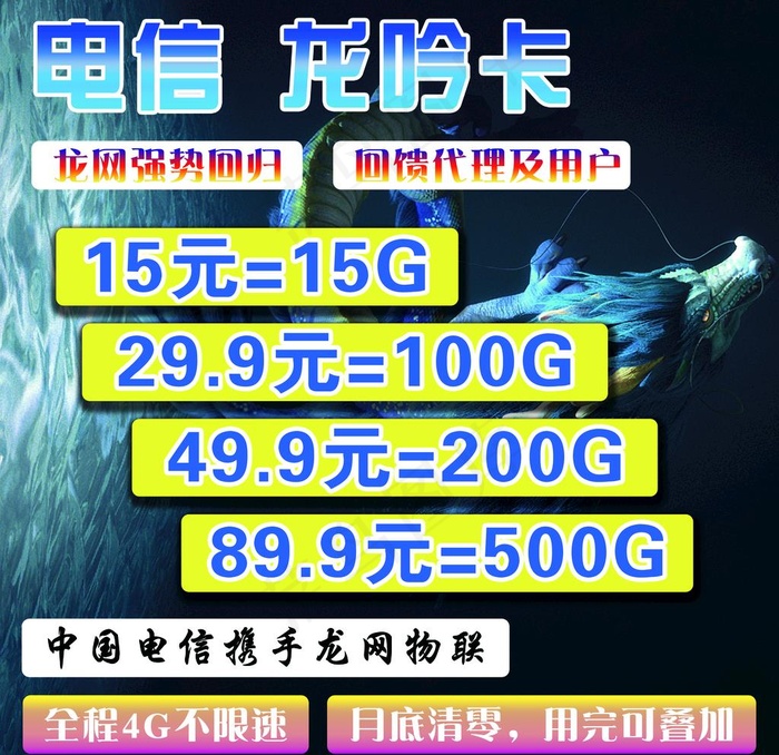 电信联通移动龙吟卡流量卡图片(5906X5906(DPI:300))psd模版下载