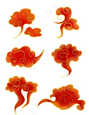 红色云纹图片
