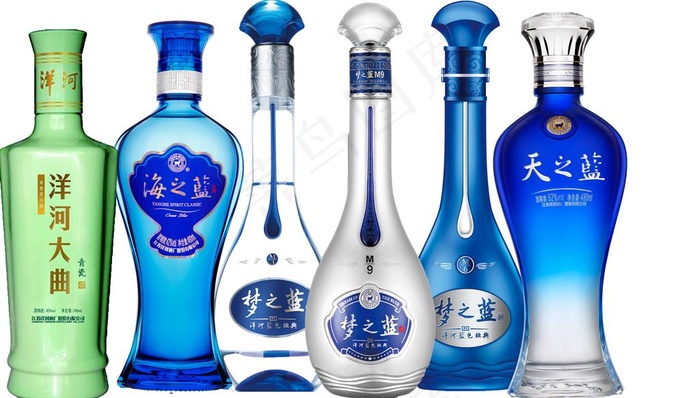 洋河 瓶子  梦之蓝 天之蓝图片(7282X4368(DPI:299))psd模版下载