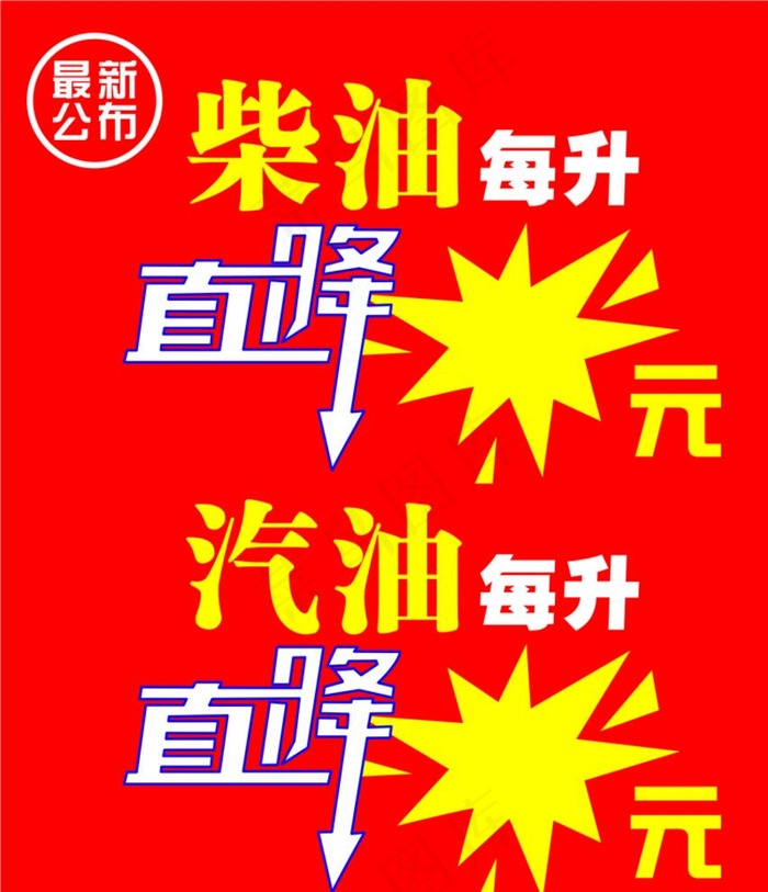 汽油 柴油 直降图片cdr矢量模版下载