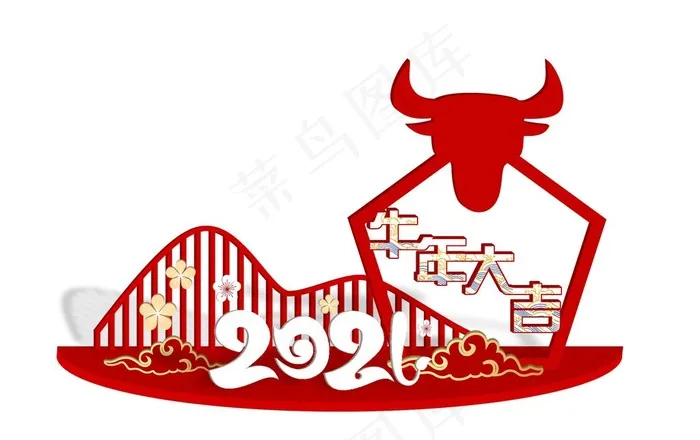 新年美陈装饰图片psd模版下载