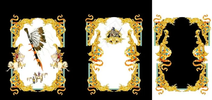 男装印花西方神话欧式花纹巴洛克图片