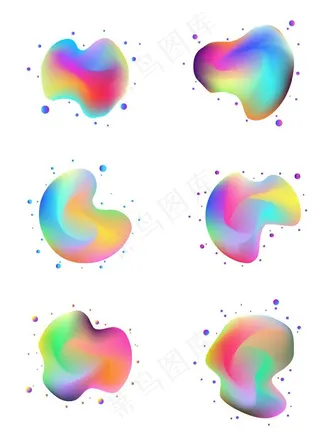 流体渐变曲面图形元素合集图片