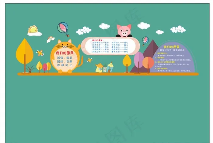 幼儿园文化墙图片cdr矢量模版下载