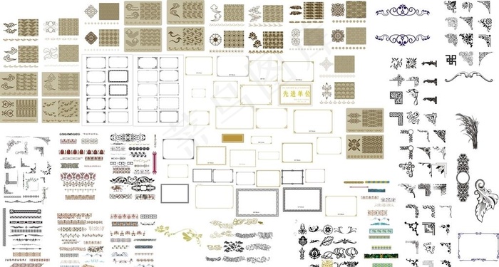 花边花纹边框图片cdr矢量模版下载
