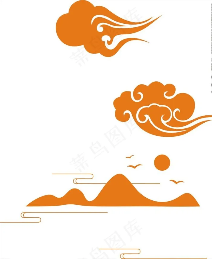 矢量山  祥云图片cdr矢量模版下载
