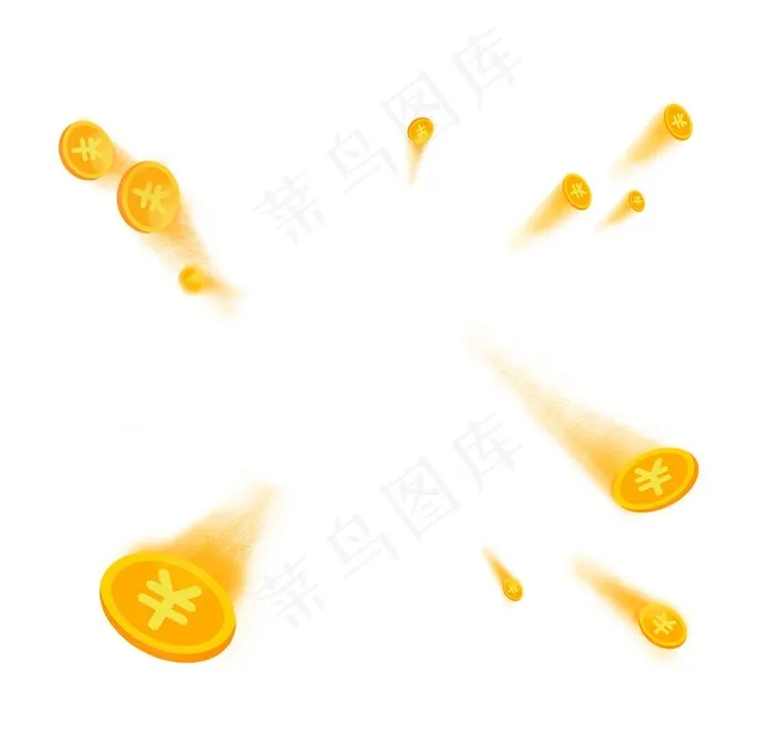 金币飞溅图片psd模版下载