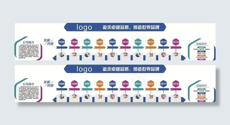 企业发展历程图片cdr矢量模版下载