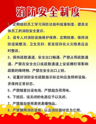 消防安全制度展板图片