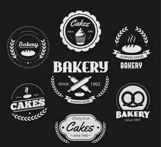 烘培食品标签矢量素材图片