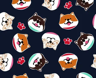 手绘卡通狗头图片