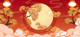 国潮风背景插画图片