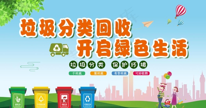 垃圾分类标语图片(5315X2953(DPI:150))psd模版下载