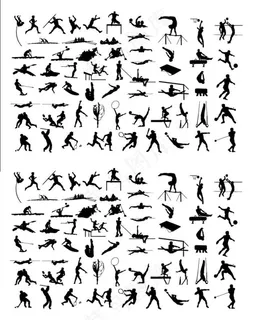 体育运动动作剪影图片 体育运动动作剪影图片